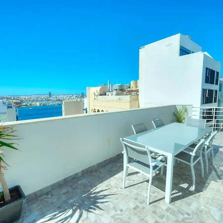 Roof Terrace, Seaview 3 Bedroom Penthouse Goslm-11 * Sliema