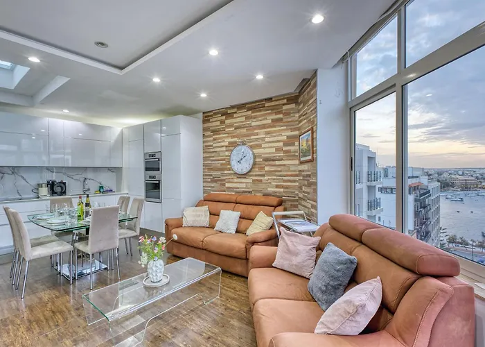 Apartamento Roof Terrace, Seaview 3 Bedroom Penthouse Goslm-11