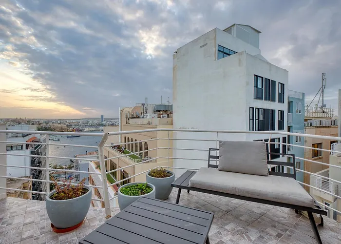 Roof Terrace, Seaview 3 Bedroom Penthouse Goslm-11 * Sliema